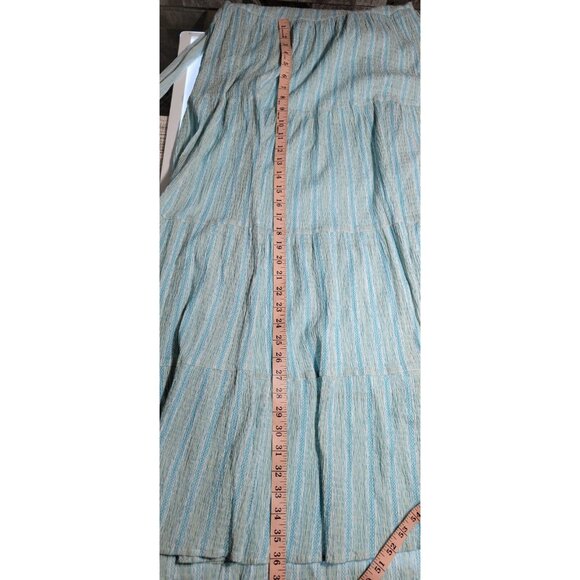 Splendid Dress Womens Size Large Maxi Striped Teal/White - Picture 12 of 14